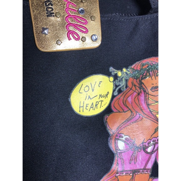 Vtg Y2K Betseyville Betsey Johnson Love In Your Heart Tote Bag Pink Leopard Bag - Picture 7 of 16